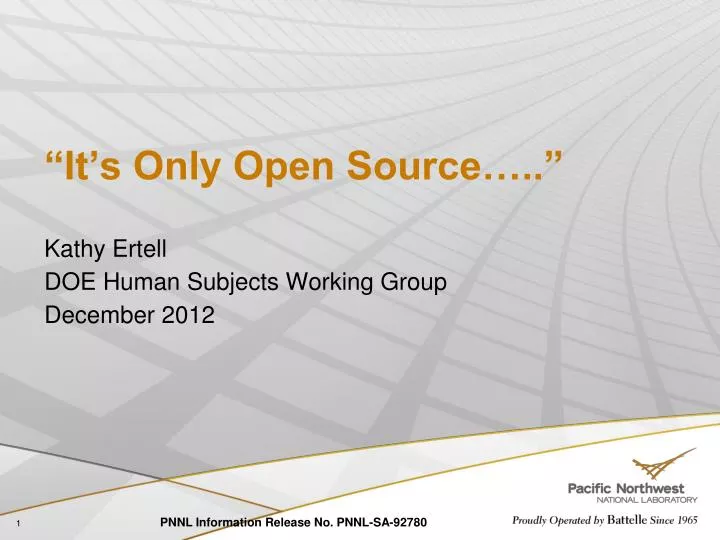 it s only open source