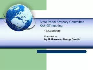 State Portal Advisory Committee Kick-Off meeting