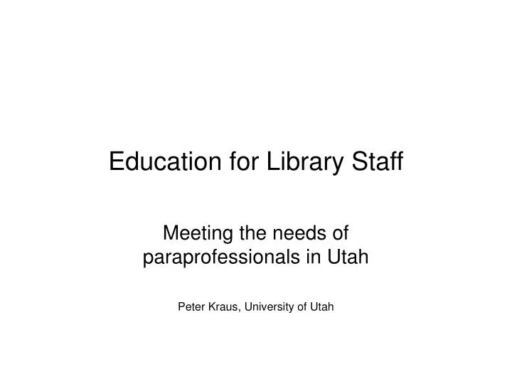 education for library staff