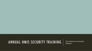 Annual HMIS security Training