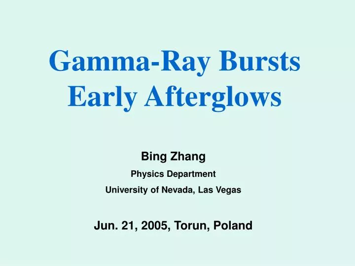 gamma ray bursts early afterglows