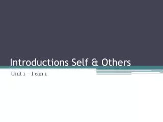 introductions self others