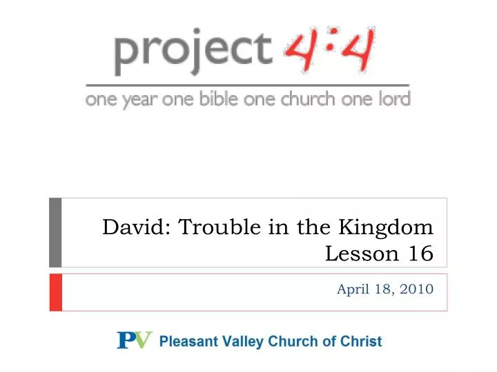 david trouble in the kingdom lesson 16