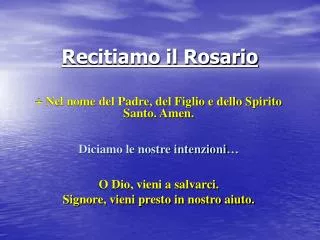 recitiamo il rosario