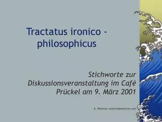tractatus ironico philosophicus