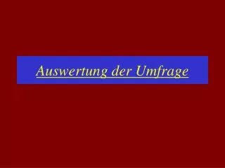 auswertung der umfrage