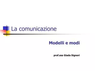 la comunicazione