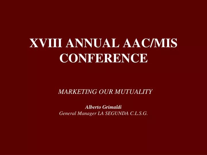 xviii annual aac mis conference