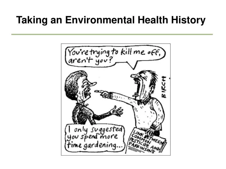 taking an environmental health history