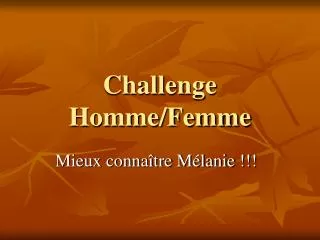 challenge homme femme