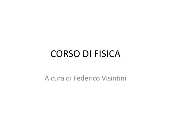 corso di fisica