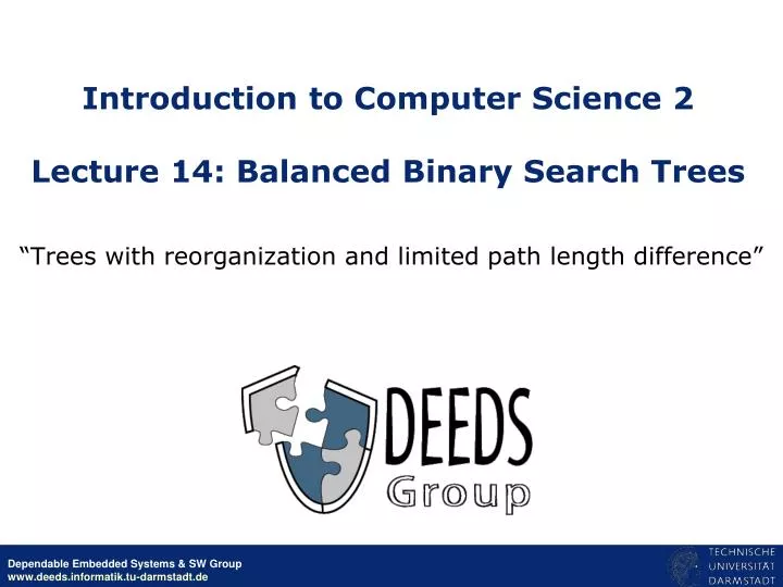 introduction to computer science 2 lecture 14 balanced binary search trees