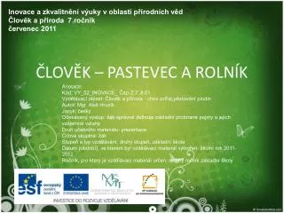 lov k pastevec a roln k