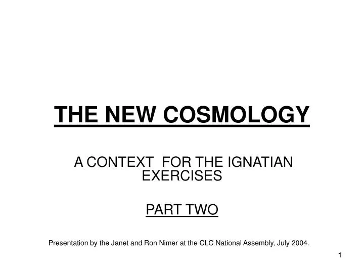 the new cosmology