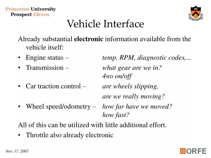 vehicle interface