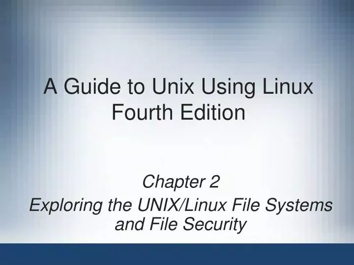 a guide to unix using linux fourth edition