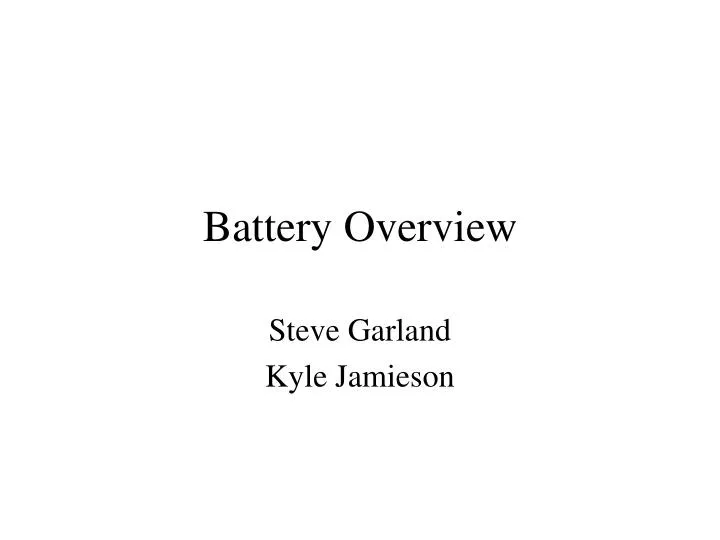 battery overview