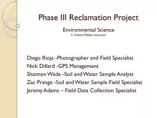 Phase III Reclamation Project