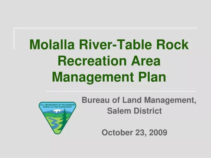 molalla river table rock recreation area management plan