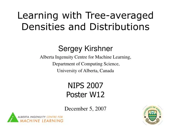 learning with tree averaged densities and distributions