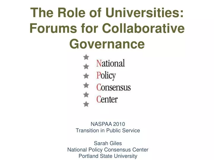 the role of universities forums for collaborative governance
