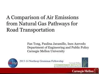 a comparison of air emissions from natural g as p athways for road transportation