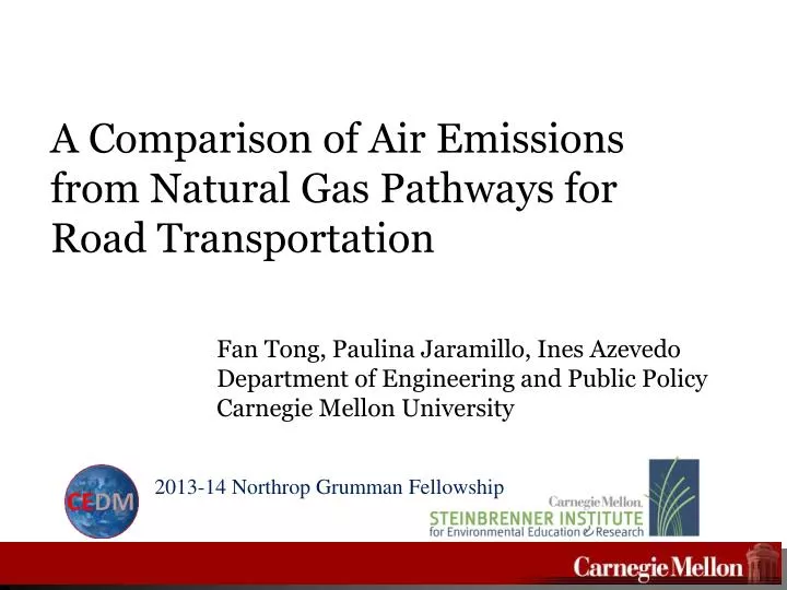 a comparison of air emissions from natural g as p athways for road transportation