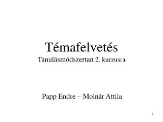 t mafelvet s tanul sm dszertan 2 kurzusra
