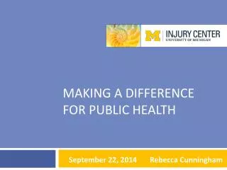 Making a difference for public health