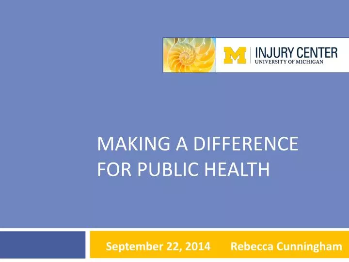 making a difference for public health
