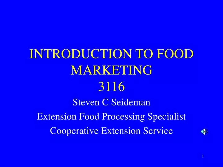 introduction to food marketing 3116