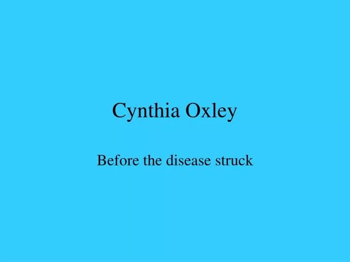 cynthia oxley