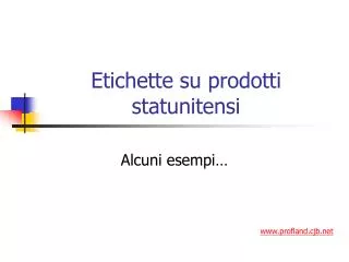 etichette su prodotti statunitensi