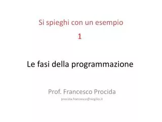 le fasi della programmazione