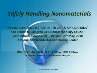 Safely Handling Nanomaterials