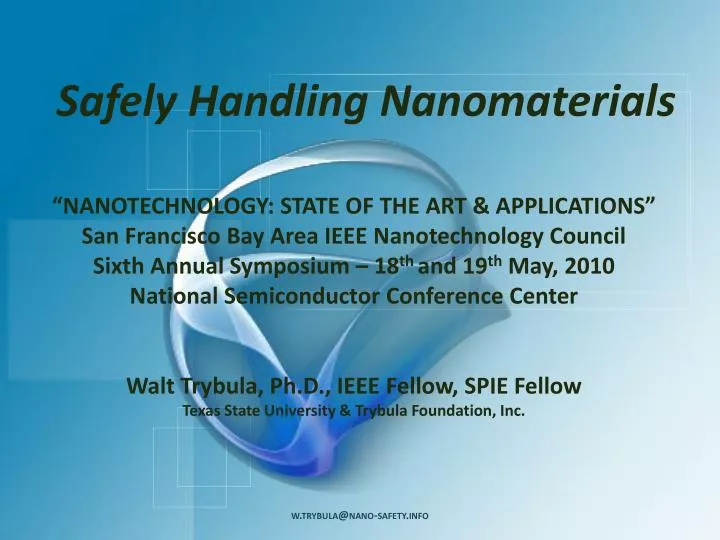 safely handling nanomaterials