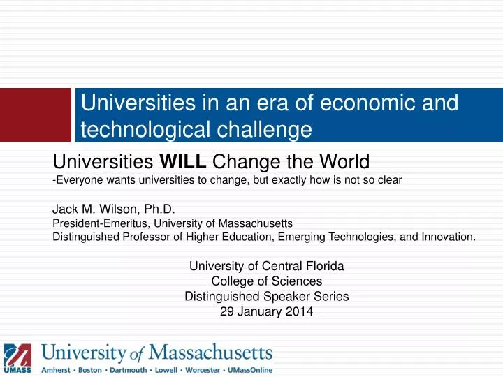 universities in an era of economic and technological challenge