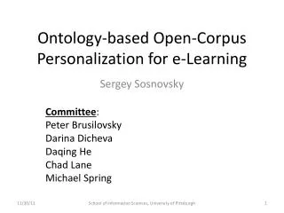 Ontology-based Open-Corpus Personalization for e -Learning