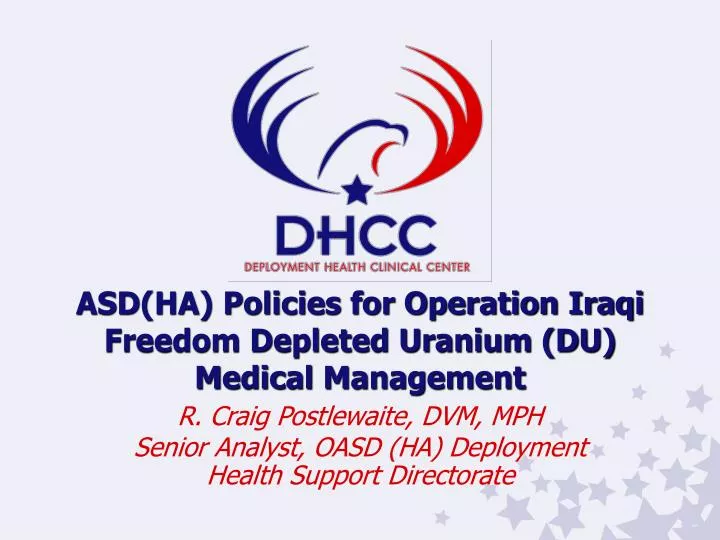 asd ha policies for operation iraqi freedom depleted uranium du medical management