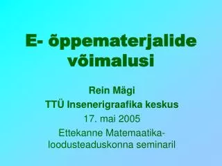 e ppematerjalide v imalusi
