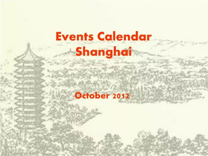 events calendar shanghai