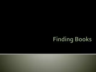 Finding Books