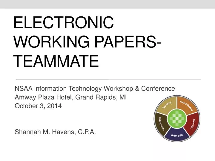electronic working papers teammate
