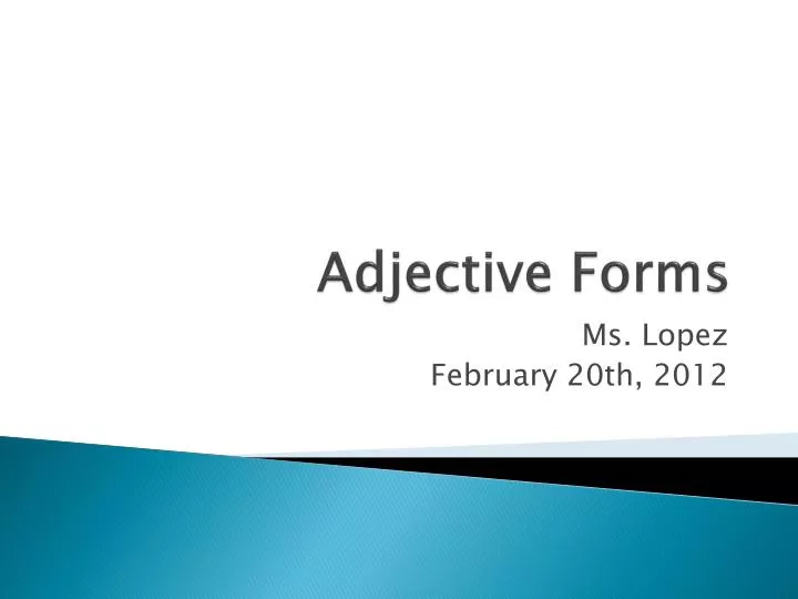 adjective forms