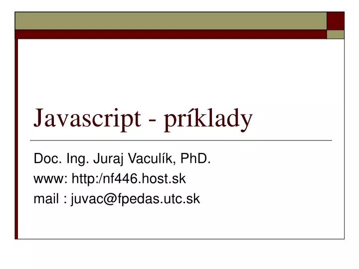 javascript pr klady