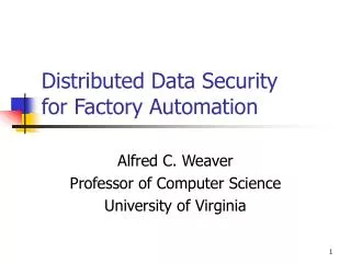 Distributed Data Security for Factory Automation
