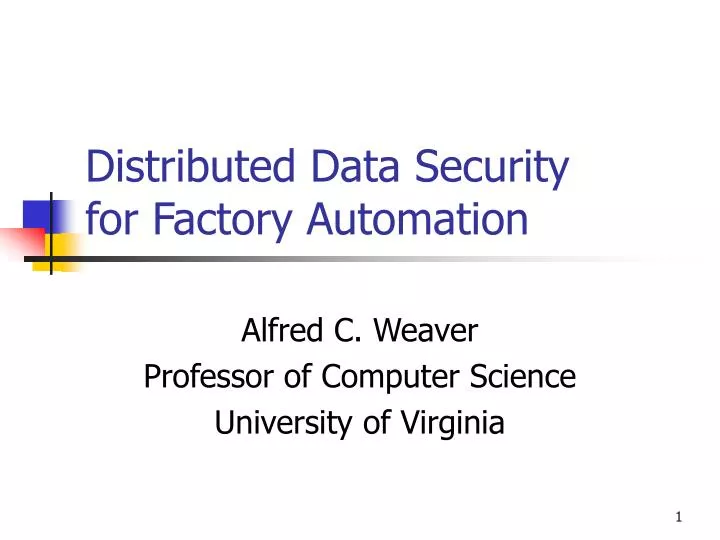 distributed data security for factory automation
