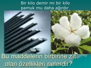 bu maddelerin birbirine z t olan zellikleri nelerdir