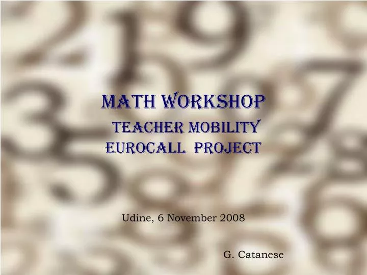 math workshop teacher mobility eurocall project