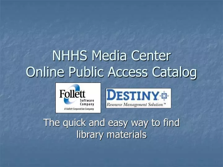 nhhs media center online public access catalog